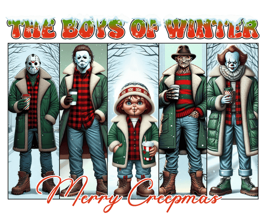 Heat transfer, Christmas horror, press and peel, made to order