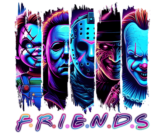 Heat transfer, friends horror, press and peel, made to order