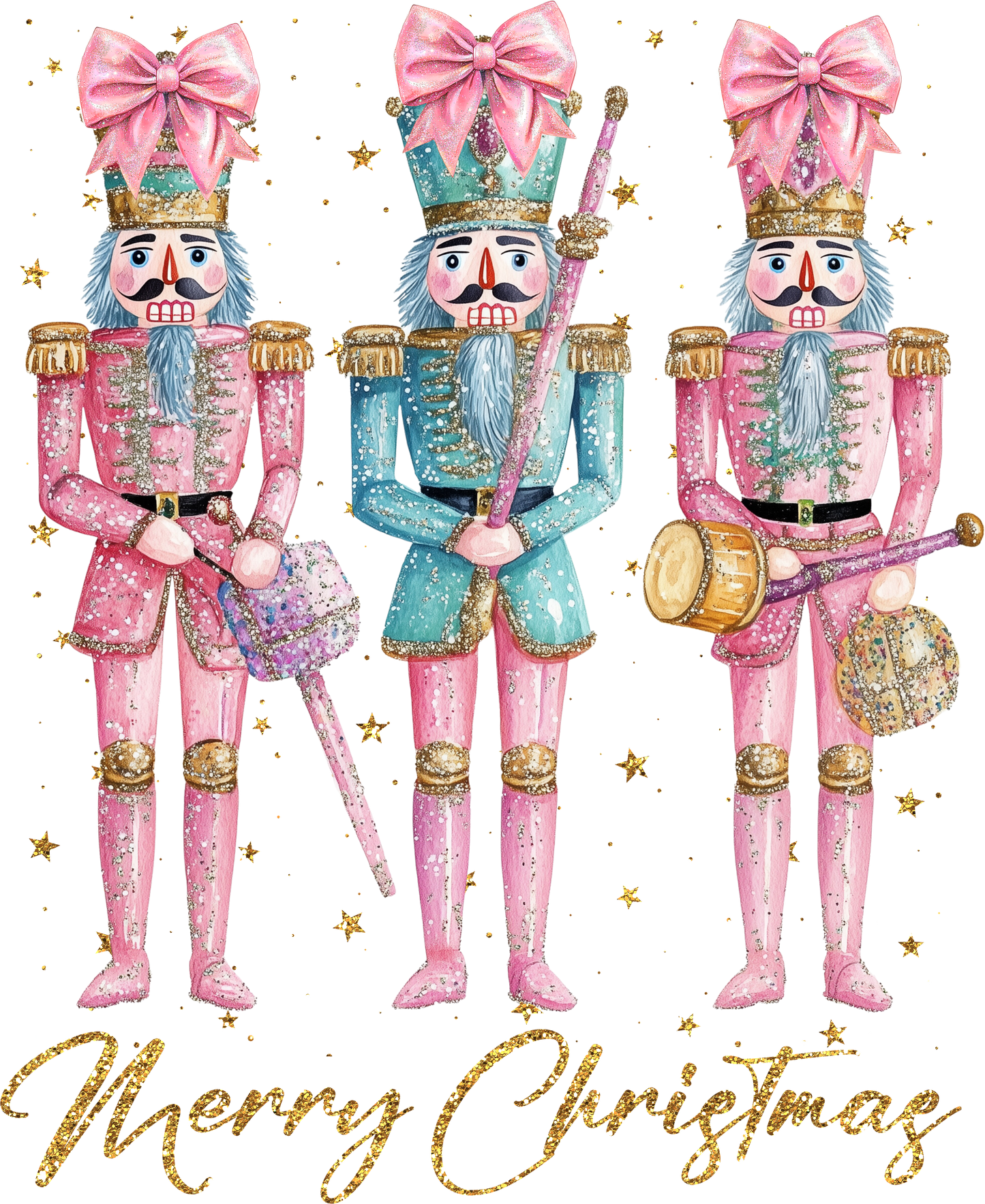 Heat transfer, faux glitter Nutcracker , press and peel, made to order