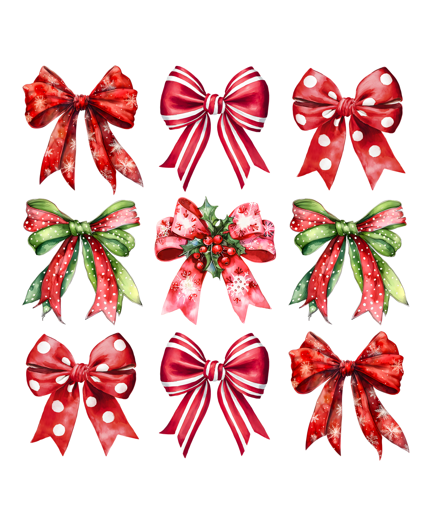 Heat transfer, Christmas bows, press and peel, made to order