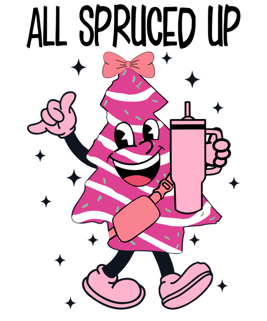 Pink Christmas, heat transfer, press and peel