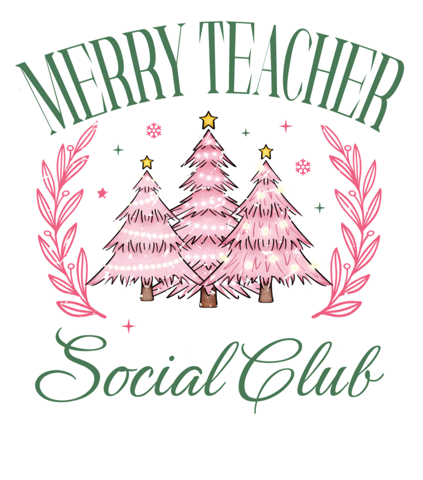 Christmas teacher, heat transfer, press and peel