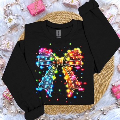 Neon Christmas bow Sweatshirt 1476