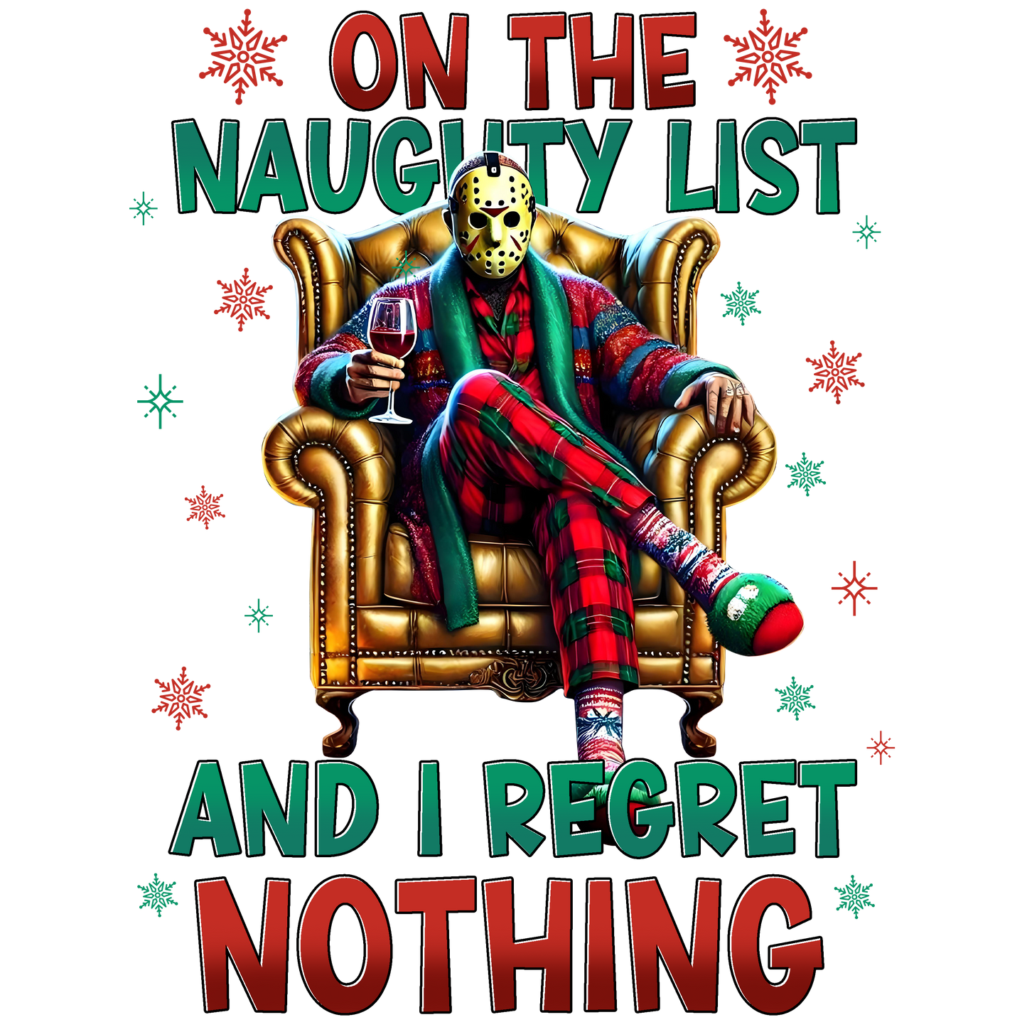 Horror Christmas, heat transfer, press and peel