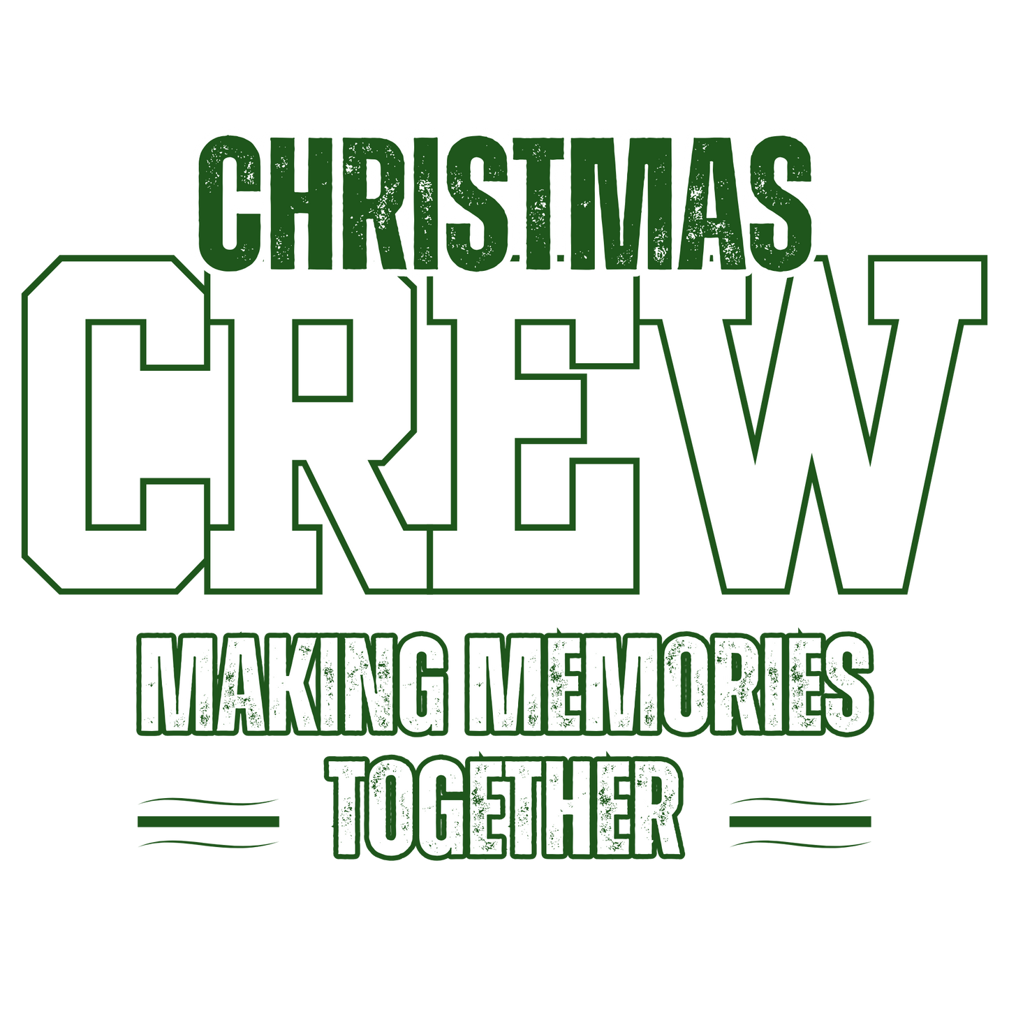 Christmas crew, heat transfer, press and peel