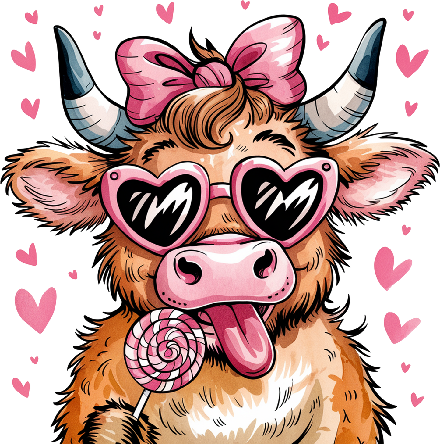Vaca, San Valentín, transferencia de calor, prensa y pelado, sin camisa, hecho a pedido