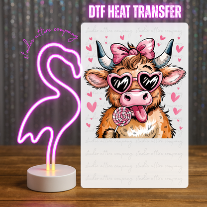 Cow, valentine, Heat transfer, Press and peel, Full color, Instant press, MTO