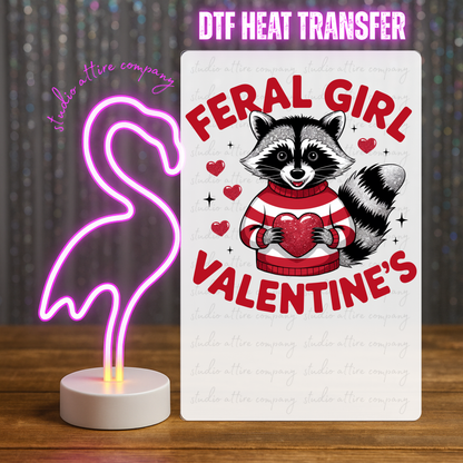 Feral Girl, valentine, Heat transfer, Press and peel, Full color, Instant press, MTO