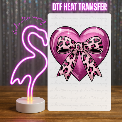 Heart and bow, valentine, Heat transfer, Press and peel, Full color, Instant press, MTO