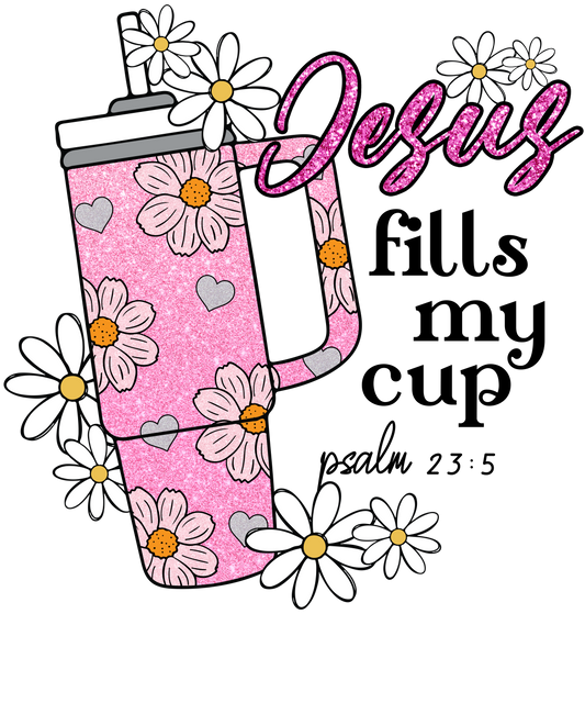 Jesús llena mi taza, San Valentín, transferencia de calor, prensa y despega, sin camiseta, hecho a pedido