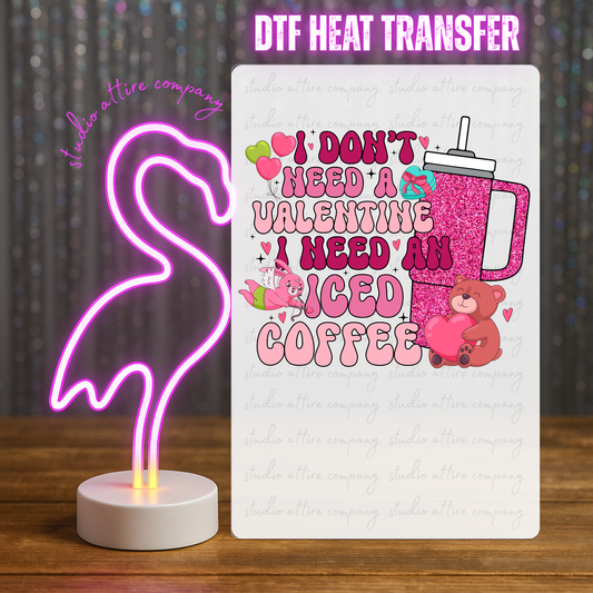 Iced coffee, Valentine, Heat transfer, Press and peel, Full color, Instant press, MTO
