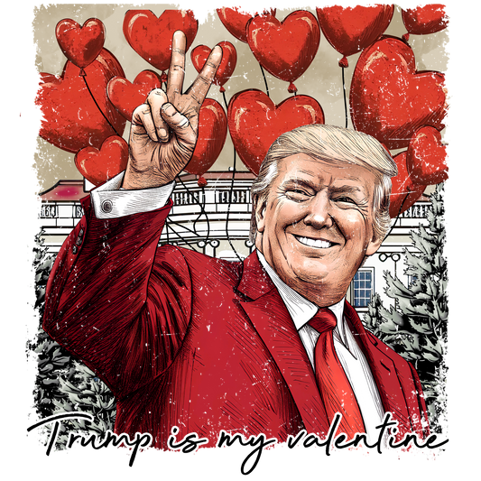Trump, San Valentín, transferencia de calor, prensa y despega, sin camiseta, hecho a pedido