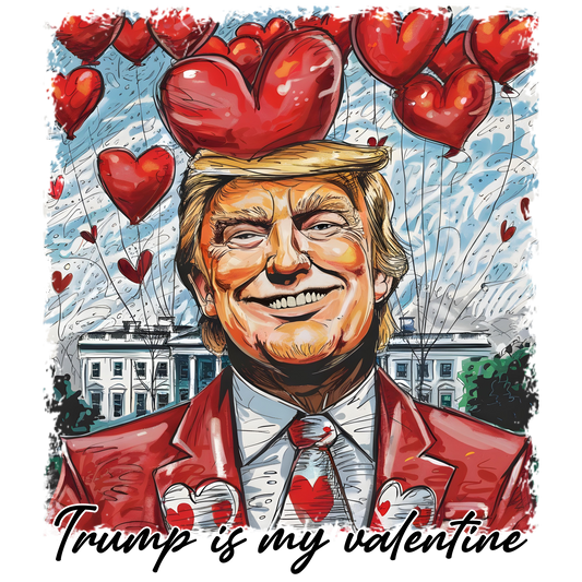 Trump, San Valentín, transferencia de calor, prensa y despega, sin camiseta, hecho a pedido
