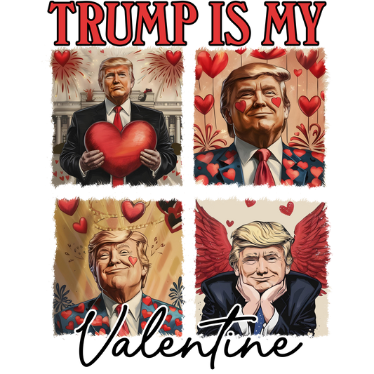 Trump, San Valentín, transferencia de calor, prensa y despega, sin camiseta, hecho a pedido