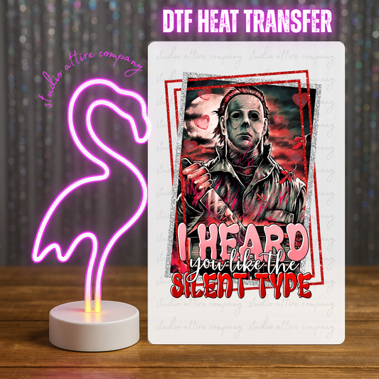 Silent type, Valentine, Heat transfer, Press and peel, Full color, Instant press, MTO