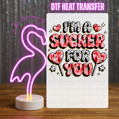 I'm a sucker for you, Valentine, Heat transfer, Press and peel, Full color, Instant press, MTO, 1598