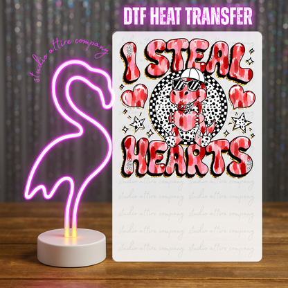I steal hearts, Valentine, Heat transfer, Press and peel, Full color, Instant press, MTO