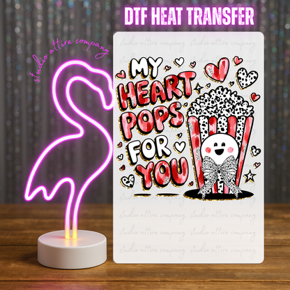 My heart pops for you, Valentine, Heat transfer, Press and peel, Full color, Instant press, MTO