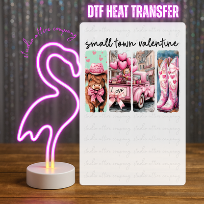 Small town valentine, Valentine, Heat transfer, Press and peel, Full color, Instant press, MTO