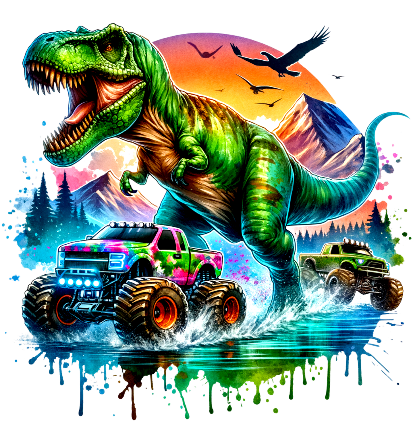 Dinosaur, heat transfer, press and peel, no shirt, made to order