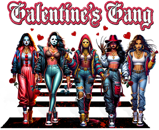 Horror Girls, San Valentín, transferencia de calor, prensa y desprendimiento, sin camisa, hecho a pedido