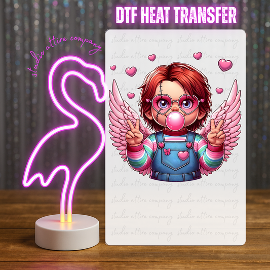 Chucky, Valentine, Heat transfer, Press and peel, Full color, Instant press, MTO