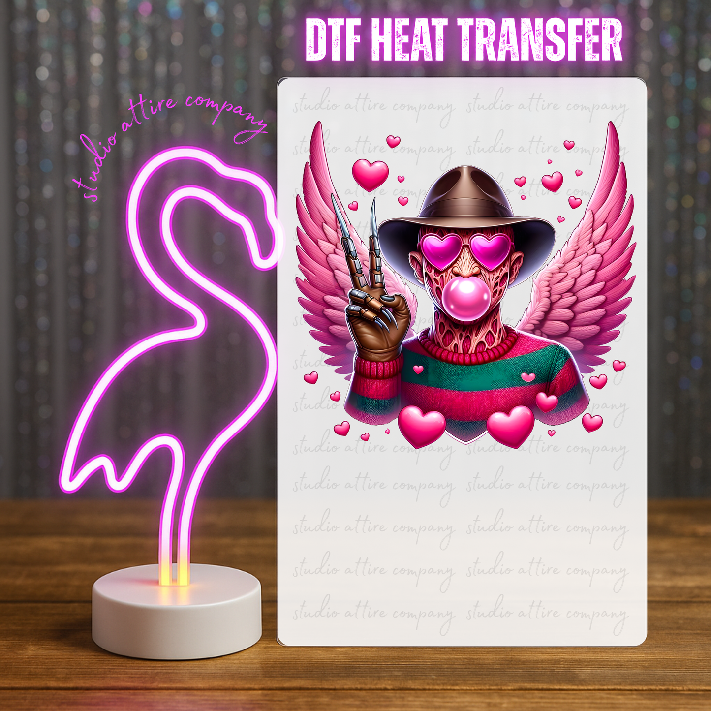 Freddy, Horror, Valentine, Heat transfer, Press and peel, Full color, Instant press, MTO, 1652