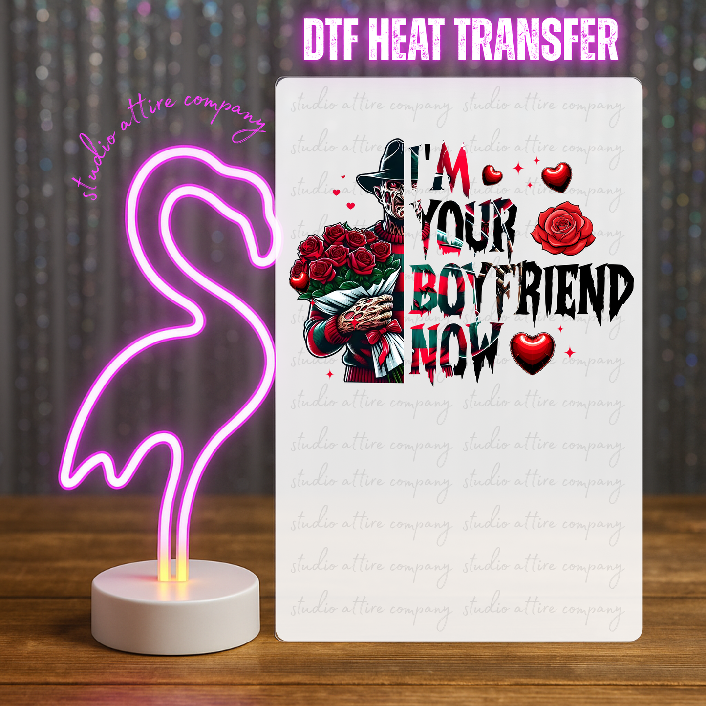 Freddy, Horror, Valentine, Heat transfer, Press and peel, Full color, Instant press, MTO, 1654