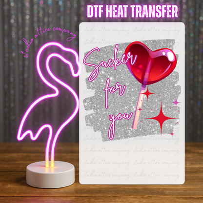 Sucker for you, Valentine, Heat transfer, Press and peel, Full color, Instant press, MTO, 1662