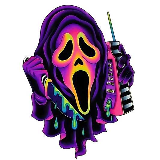 Ghost face, horror, heat transfer, press and peel, no shirt, made to order