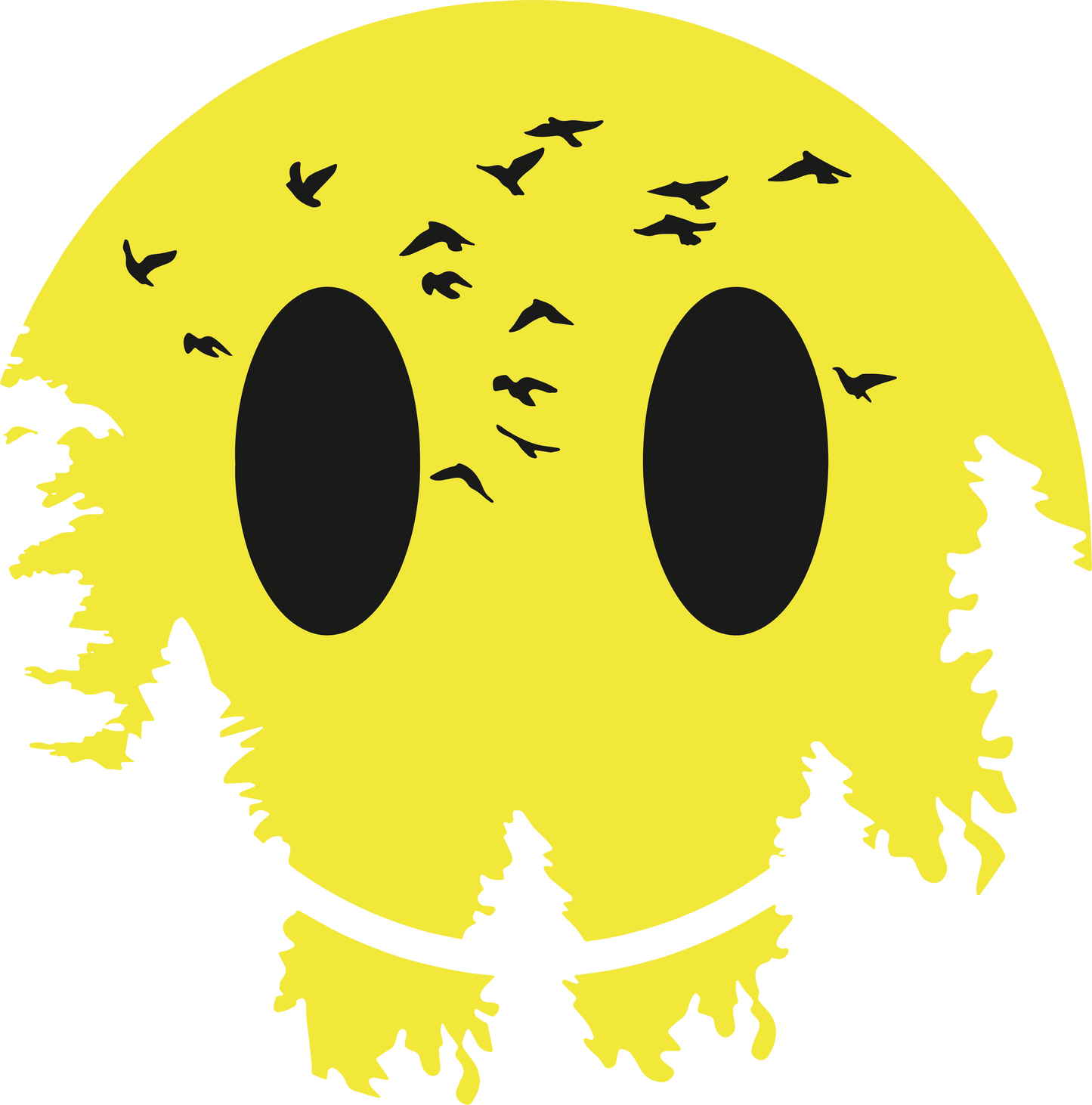 Carita sonriente para exteriores, transferencia de calor, prensa y despega, sin camisa, hecho a pedido