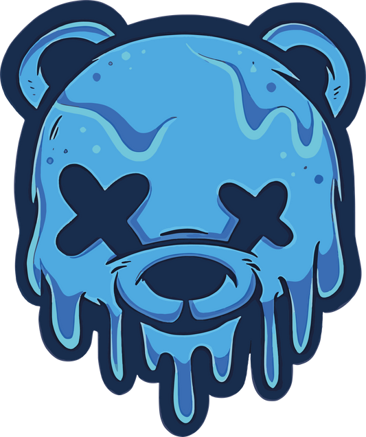 Oso azul, transferencia de calor, prensa y desprendimiento, sin camisa, hecho a pedido