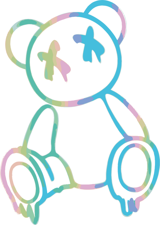 Colored bear, heat transfer, press and peel, no shirt, made to order
