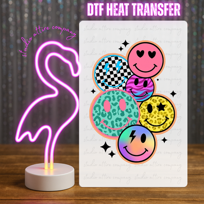 Smiley retro, DTF Heat Transfer, Press and peel, Full color, Instant press, MTO