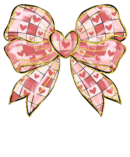 Retro bow, Valentine, heat transfer, press and peel, no shirt, made to order