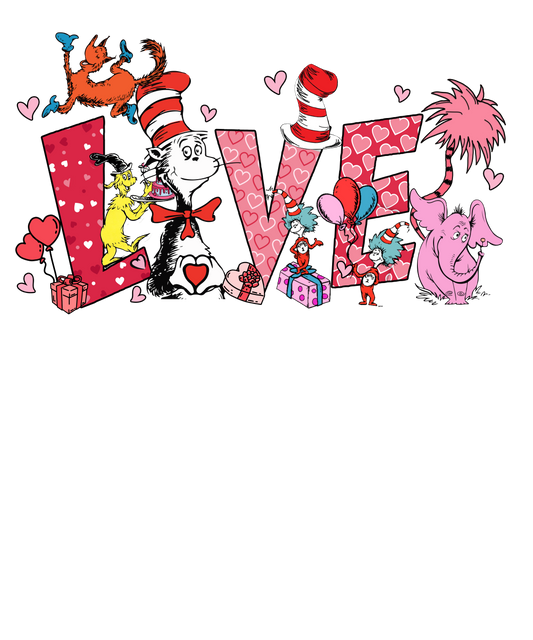 Character, Valentine, heat transfer, press and peel, no shirt, made to order