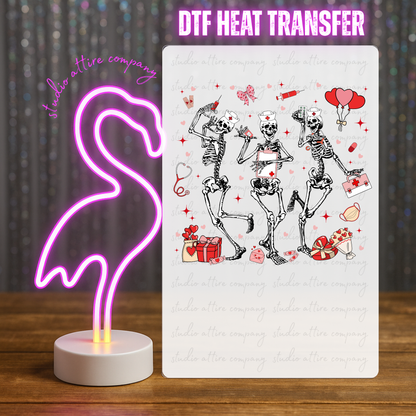 Valentine skeletons, Heat transfer, Press and peel, Full color, Instant press, MTO, 1728