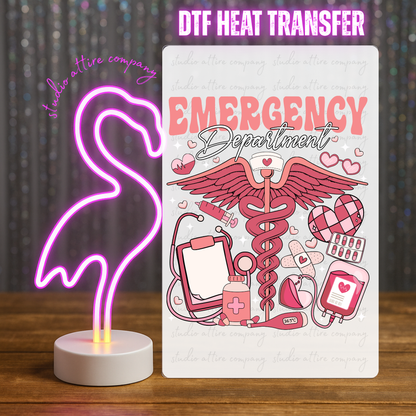 Emergency Department, Valentine, Heat transfer, Press and peel, Full color, Instant press, MTO, 1733
