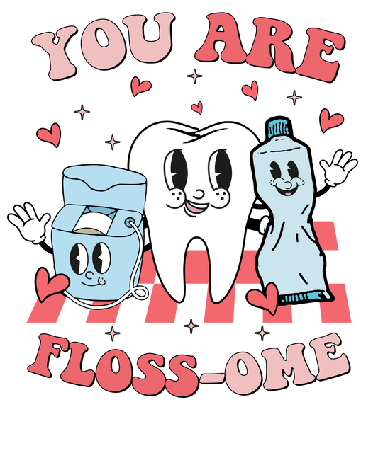 Floss-ome valentine, heat transfer, press and peel, no shirt, made to order