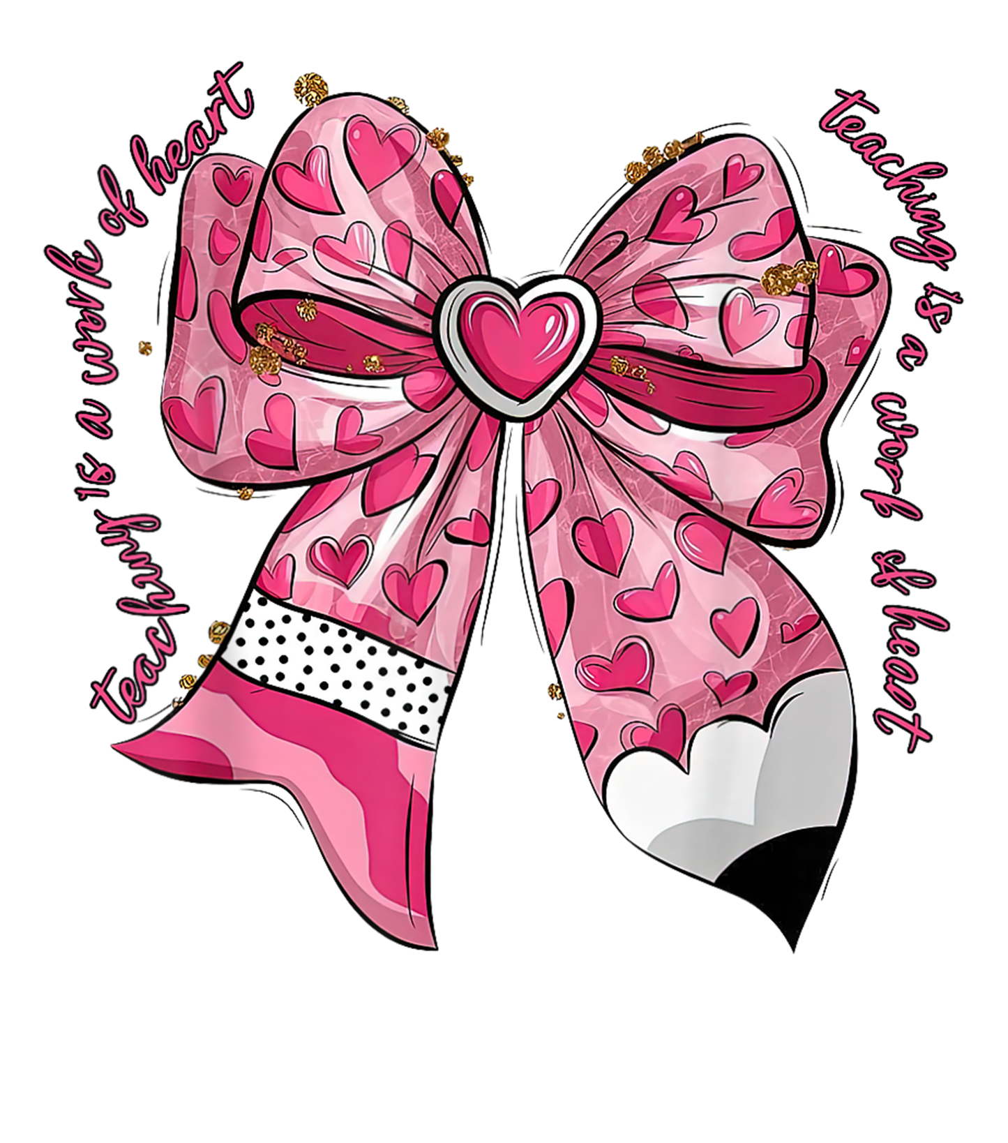 Bow, Pencil, valentine, heat transfer, press and peel, no shirt, made to order