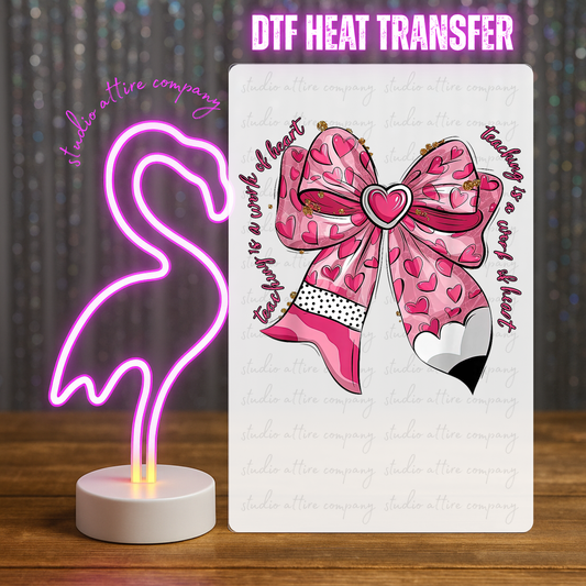 Pencil bow, Valentine, Heat transfer, Press and peel, Full color, Instant press, MTO, 1741