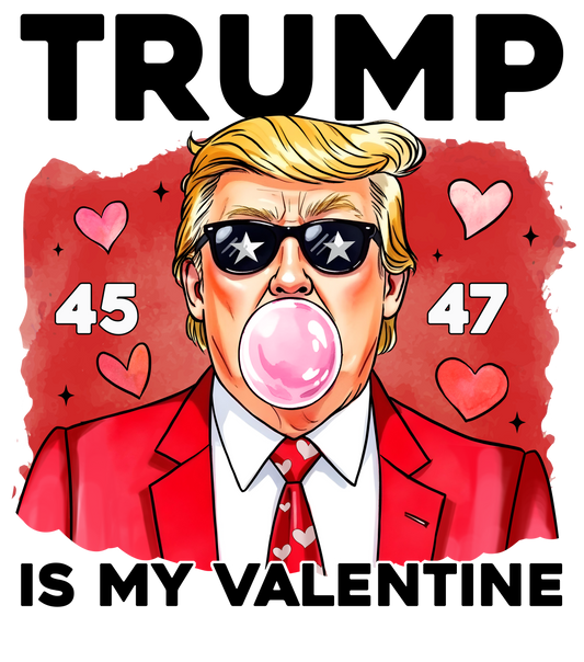 Trump, San Valentín, transferencia de calor, prensa y despega, sin camisa, hecho a pedido 