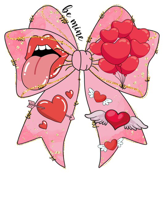 Heart bow, valentine, heat transfer, press and peel, no shirt, made to order