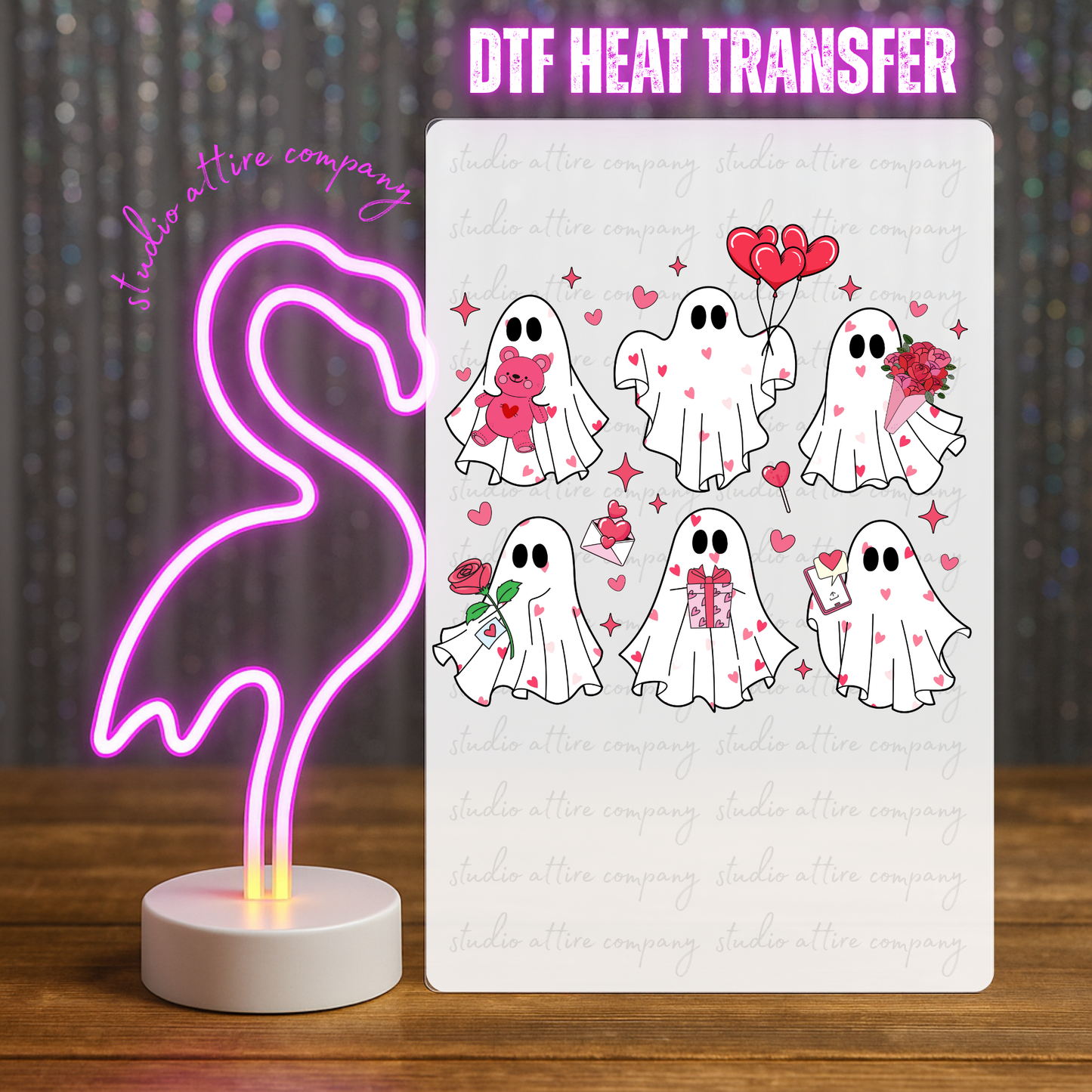 Ghosts, Valentine, Heat transfer, Press and peel, Full color, Instant press, MTO, 1752