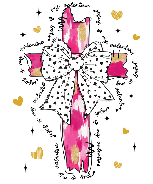 Cross, valentine, heat transfer, press and peel, no shirt, made to order