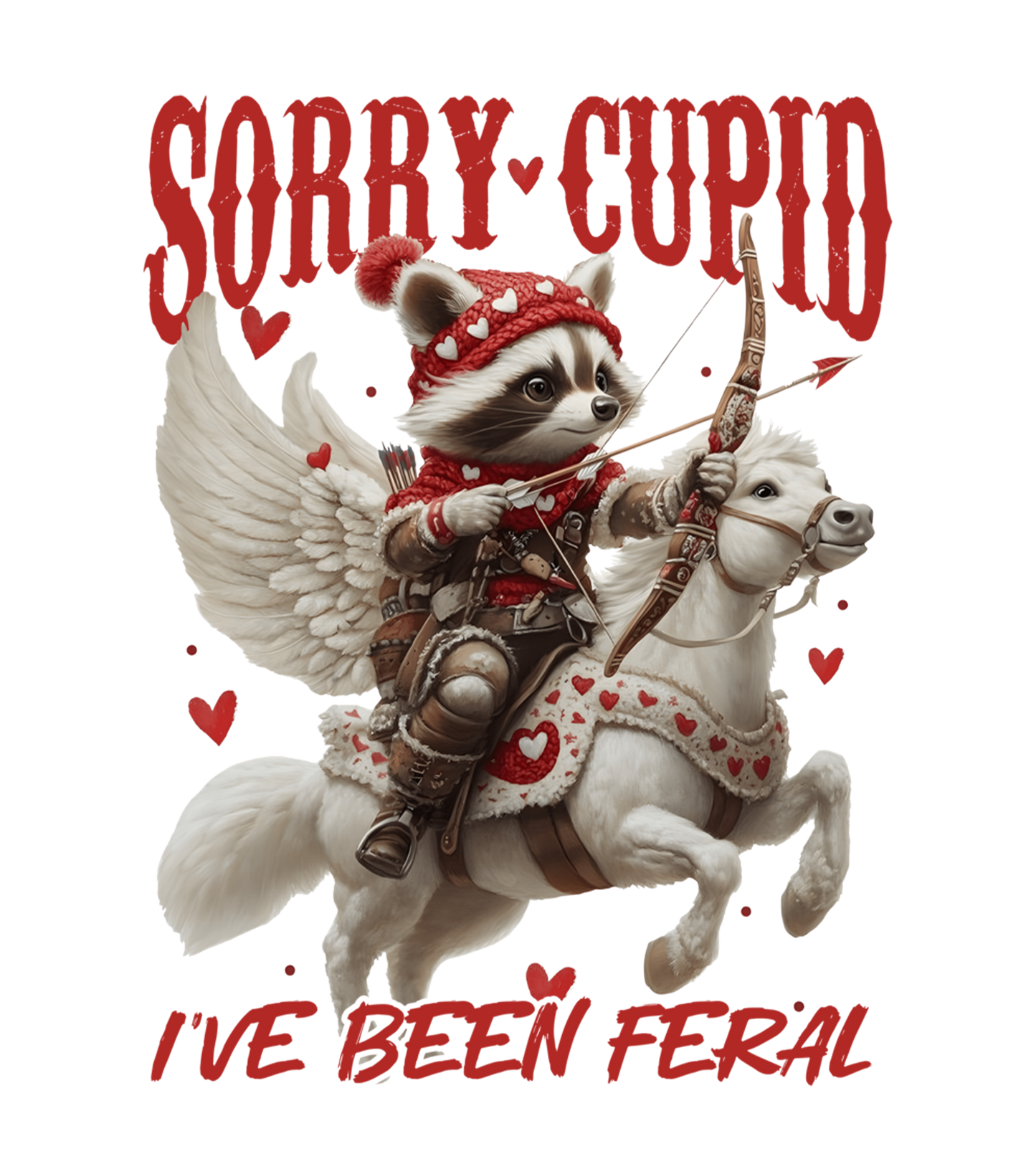 Sorry cupid, valentine, heat transfer, press and peel, no shirt, made to order