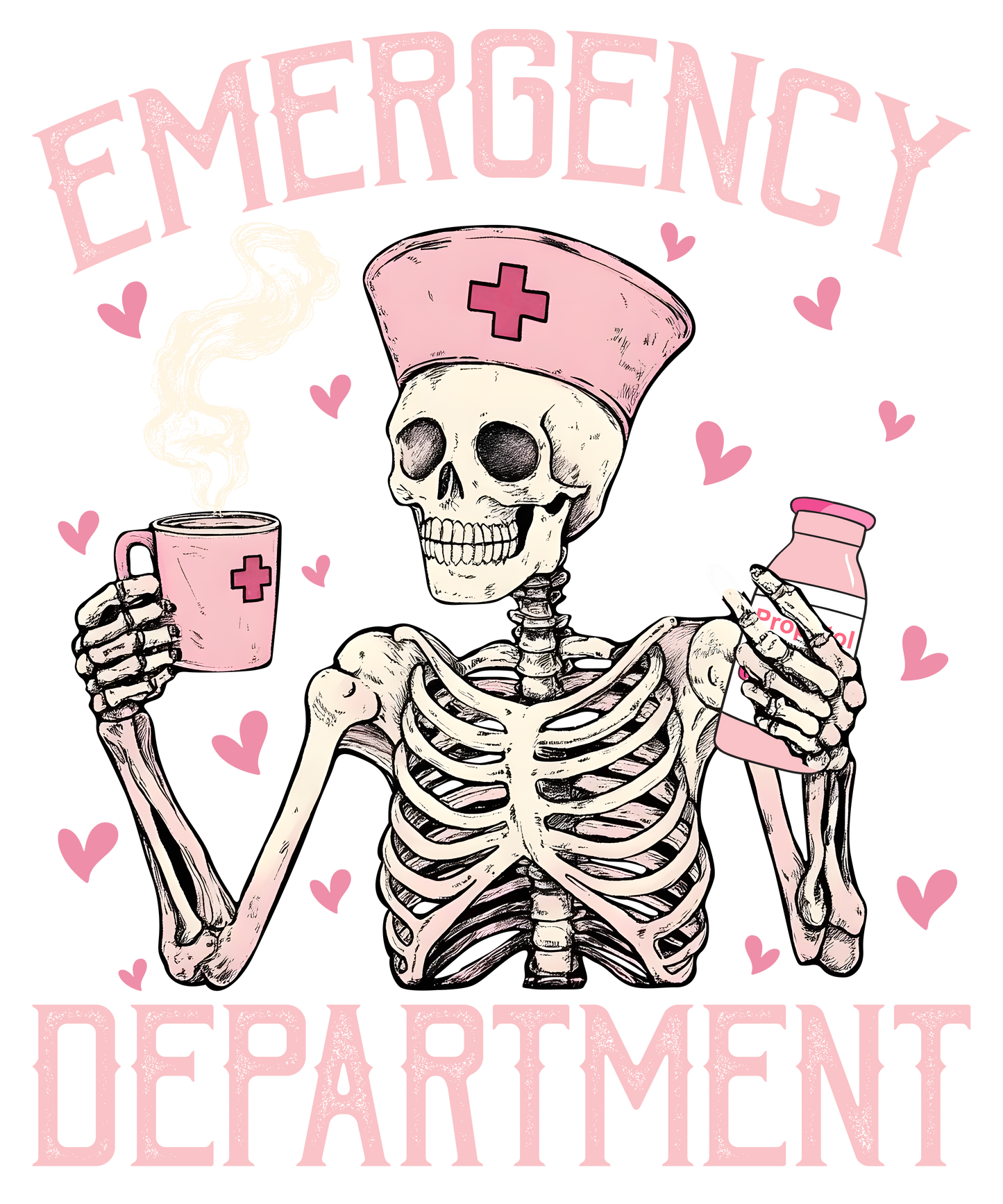 ER Depart, valentine, heat transfer, press and peel, no shirt, made to order