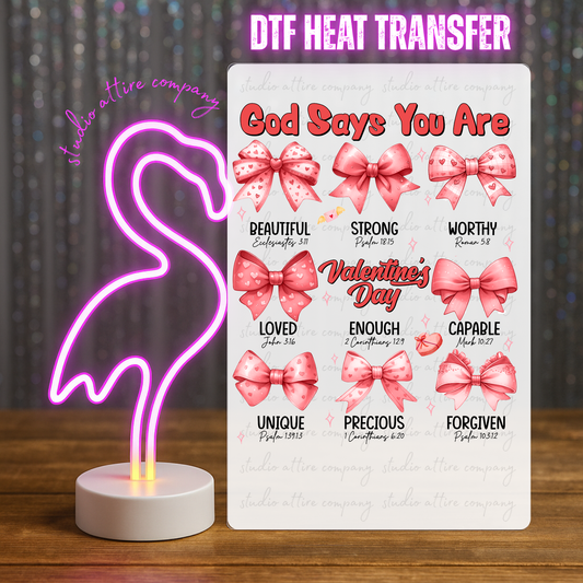 God says you are, Valentine, Heat transfer, Press and peel, Full color, Instant press, MTO, 1793
