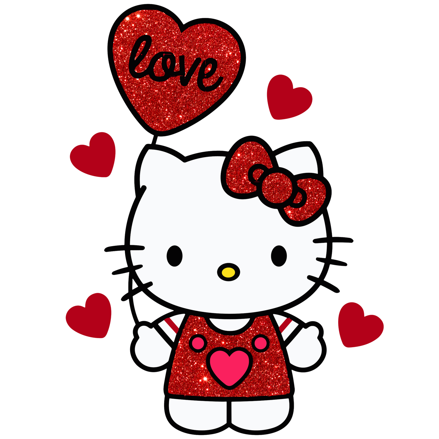 Kitty valentine, heat transfer, press and peel, no shirt, made to order