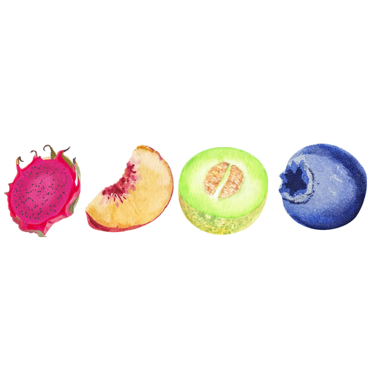Fruits, heat transfer, press and peel, no shirt, made to order